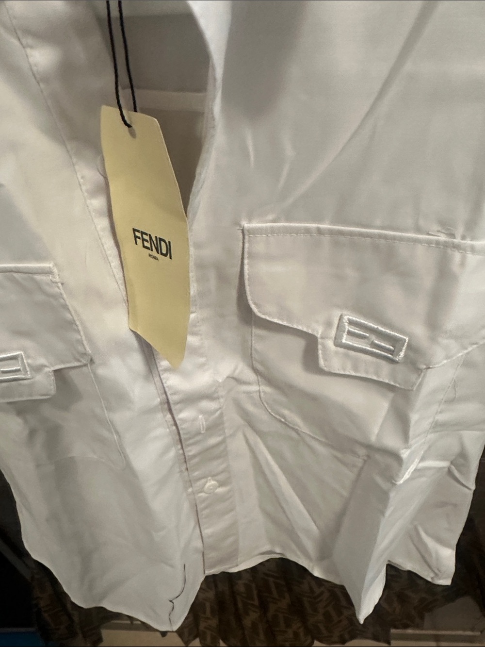 White Short Sleeve Button-Down Set size XS - Picture 3 of 5